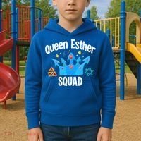 Queen Esther Squad Gift Funny Jewish Gift Purim Happy Costume Gift Kids Hoodie thumb 2
