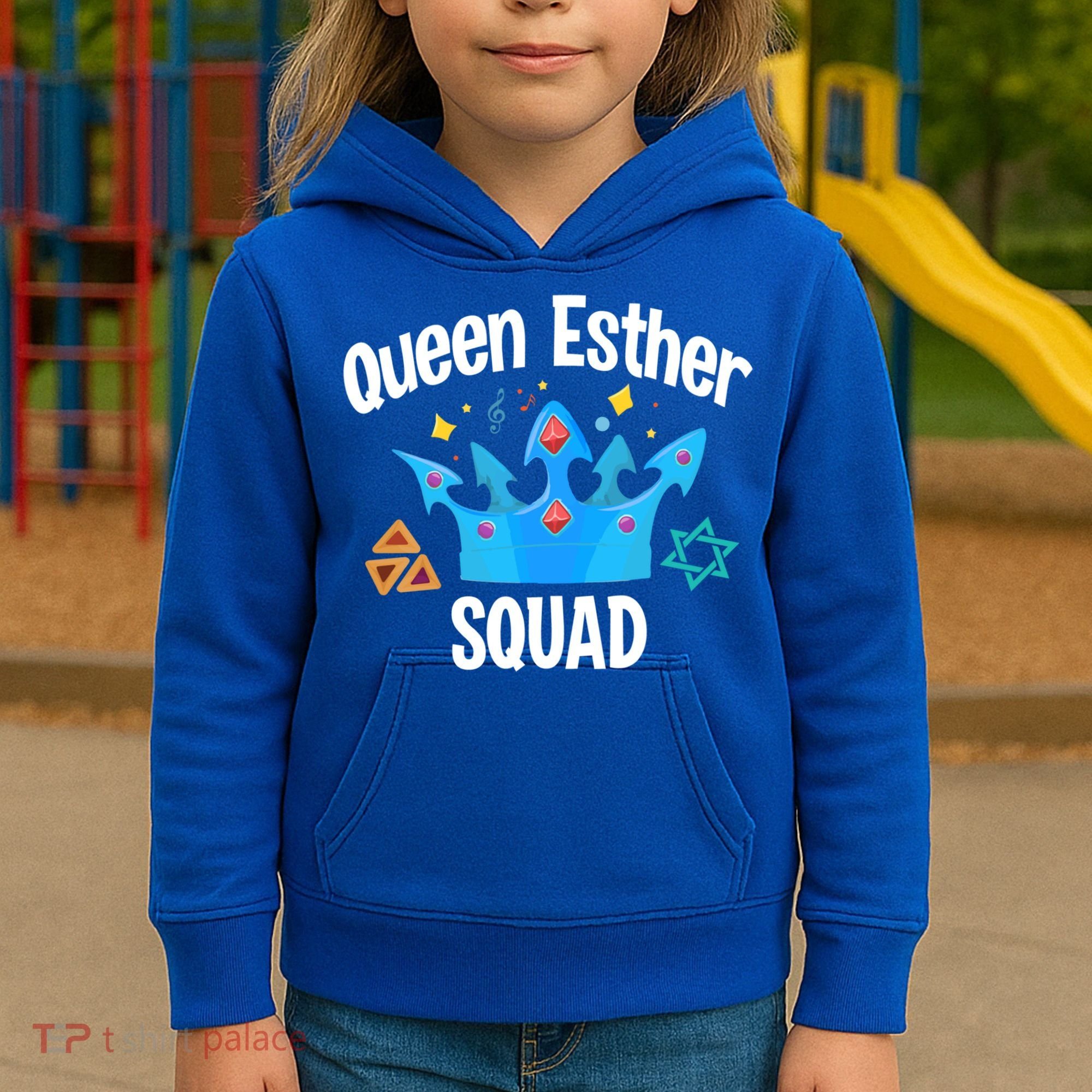 Queen Esther Squad Gift Funny Jewish Gift Purim Happy Costume Gift Kids Hoodie