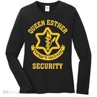 Queen Esther Security Funny Purim Costume Idf Tzahal Israel Women's Long Sleeve Shirt thumb 0