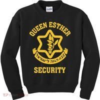 Queen Esther Security Funny Purim Costume Idf Tzahal Israel Kids Sweatshirt thumb 0