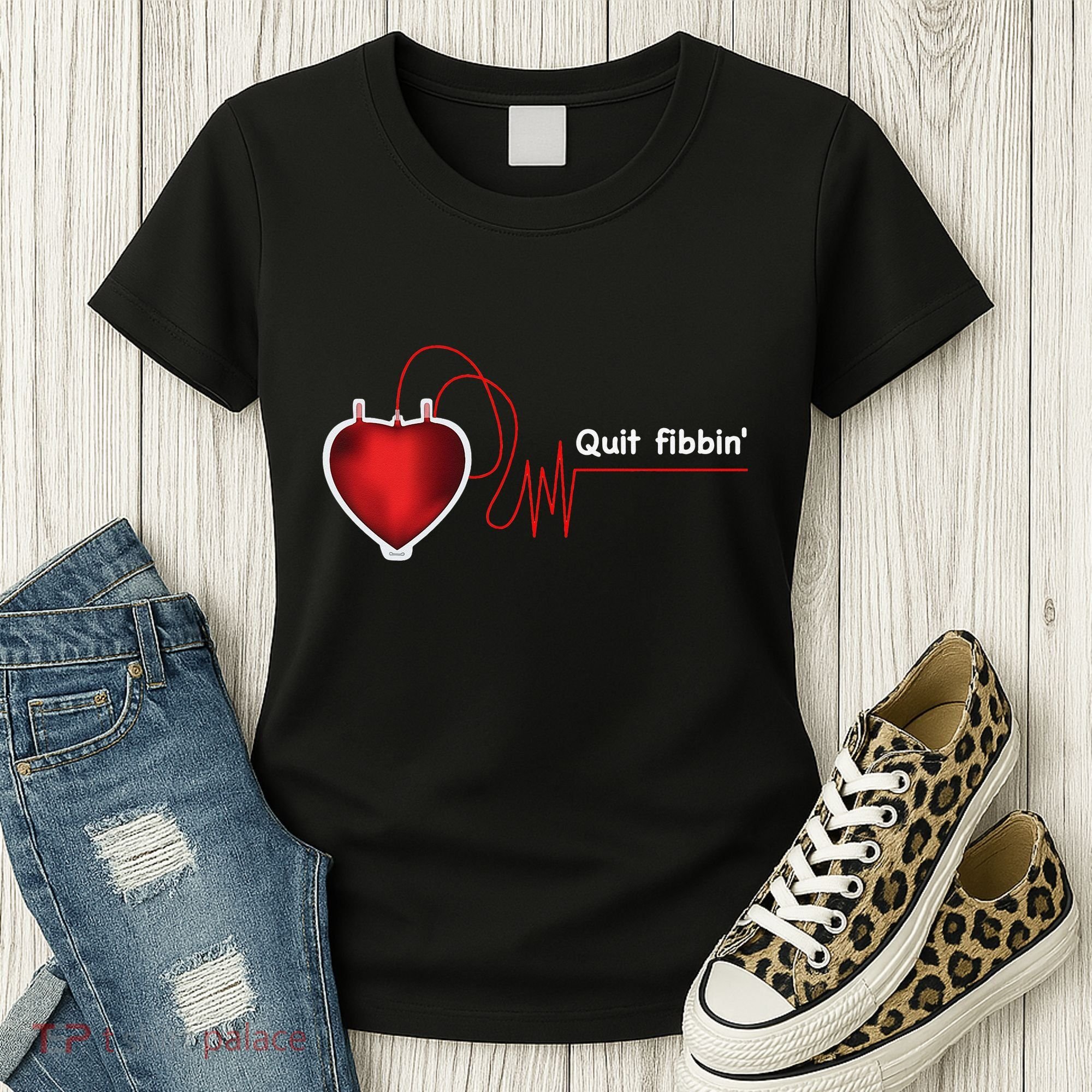 Quit Fibbin Atrial Fibrillation Funny medical Women's T-Shirt