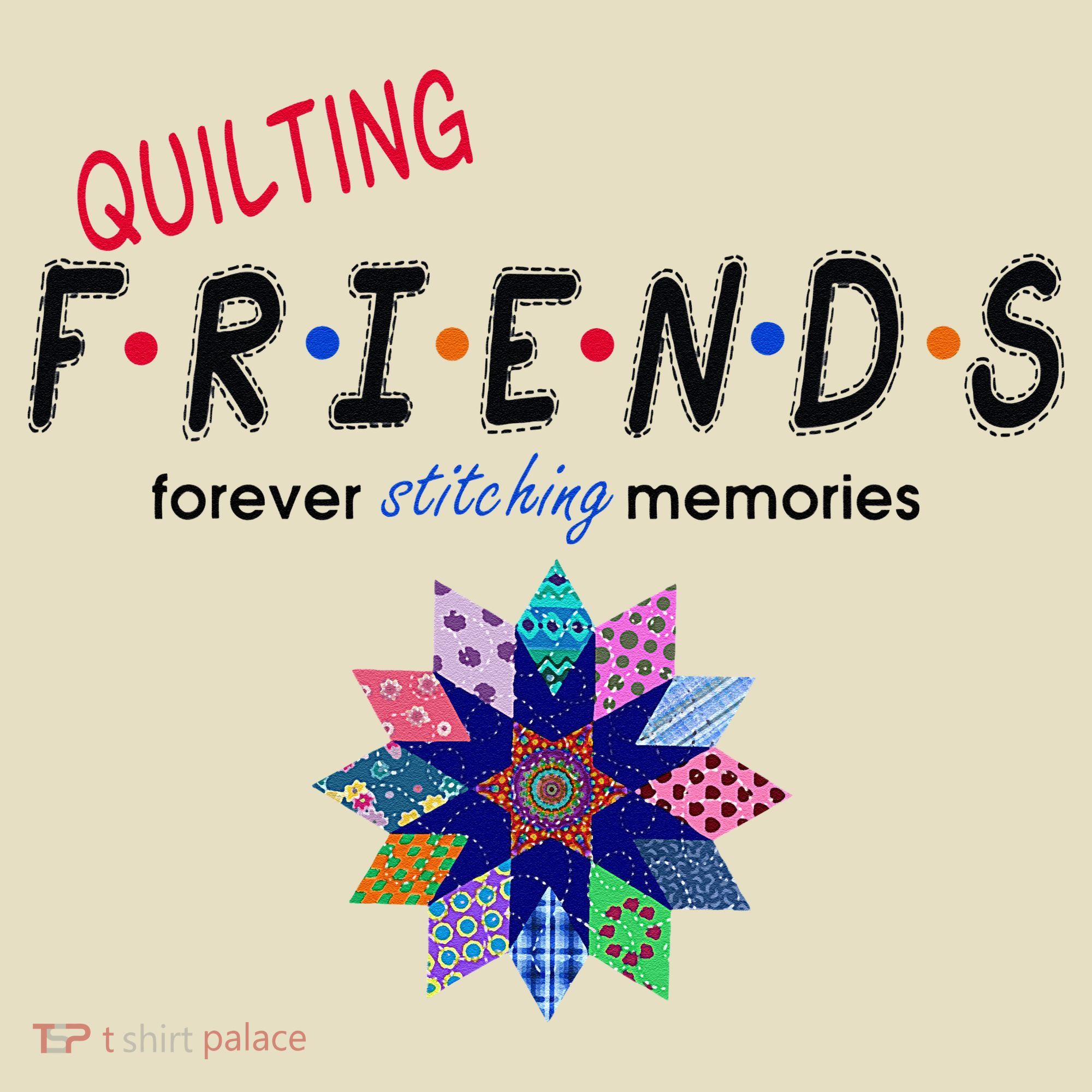 Quilting Friends Forever Stitching Memories Funny Quilting Comfort Colors Boxy T-Shirt