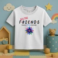 Quilting Friends Forever Stitching Memories Funny Quilting Toddler T-Shirt thumb 3