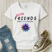 Quilting Friends Forever Stitching Memories Funny Quilting Women's T-Shirt thumb 3