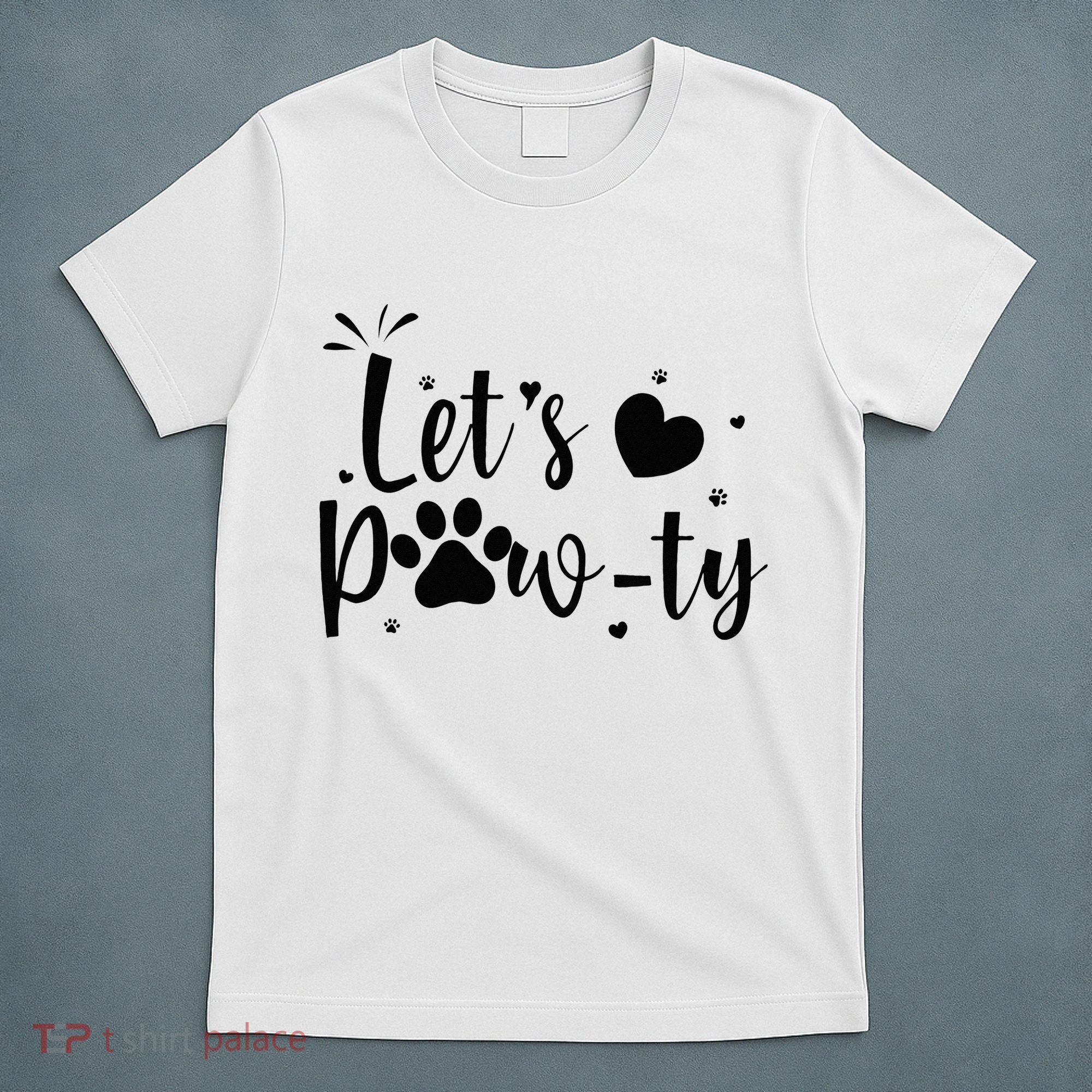 q6bA Funny Let's Pawty Dog Birthday Dog Mom Birthday Party T-Shirt