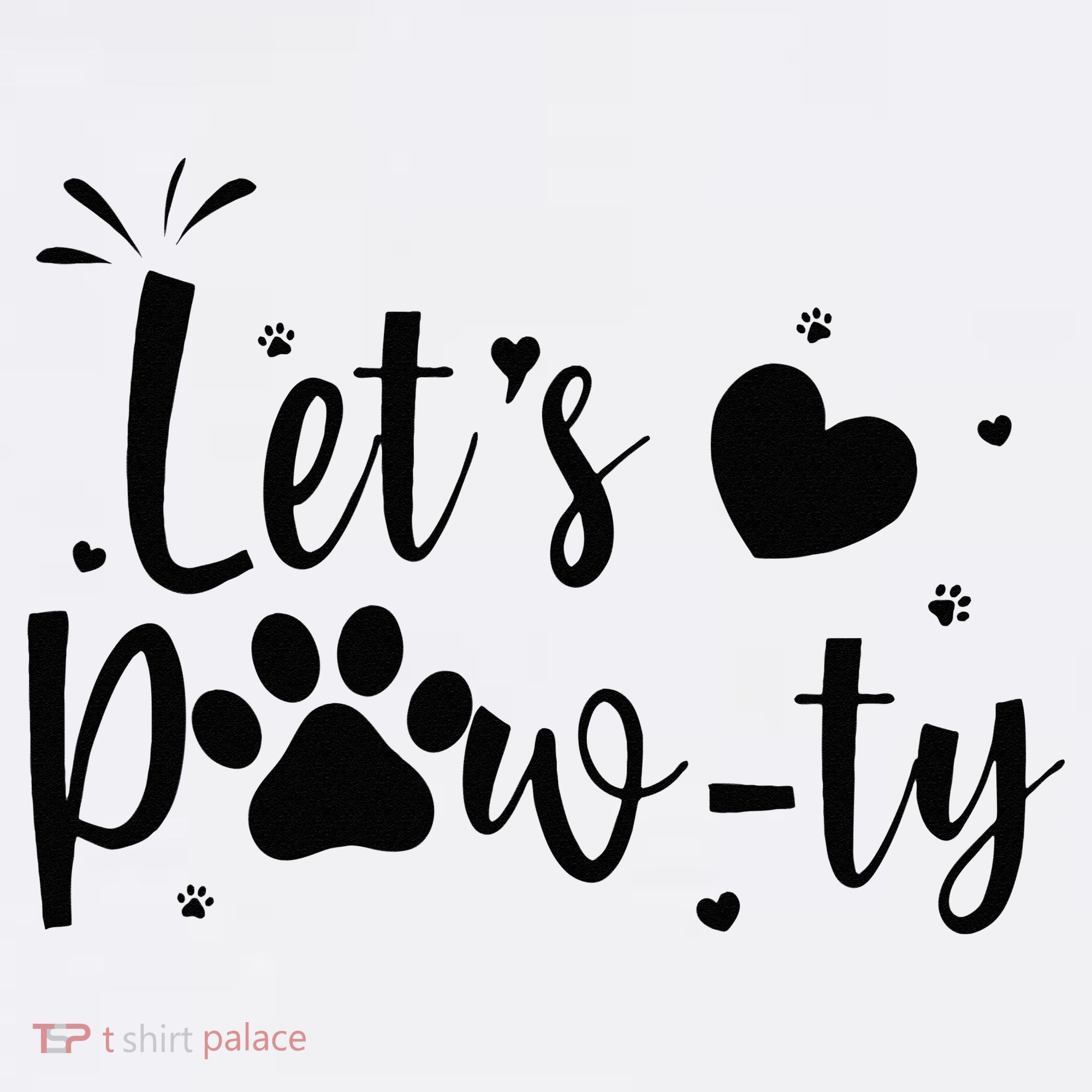 q6bA Funny Let's Pawty Dog Birthday Dog Mom Birthday Party T-Shirt