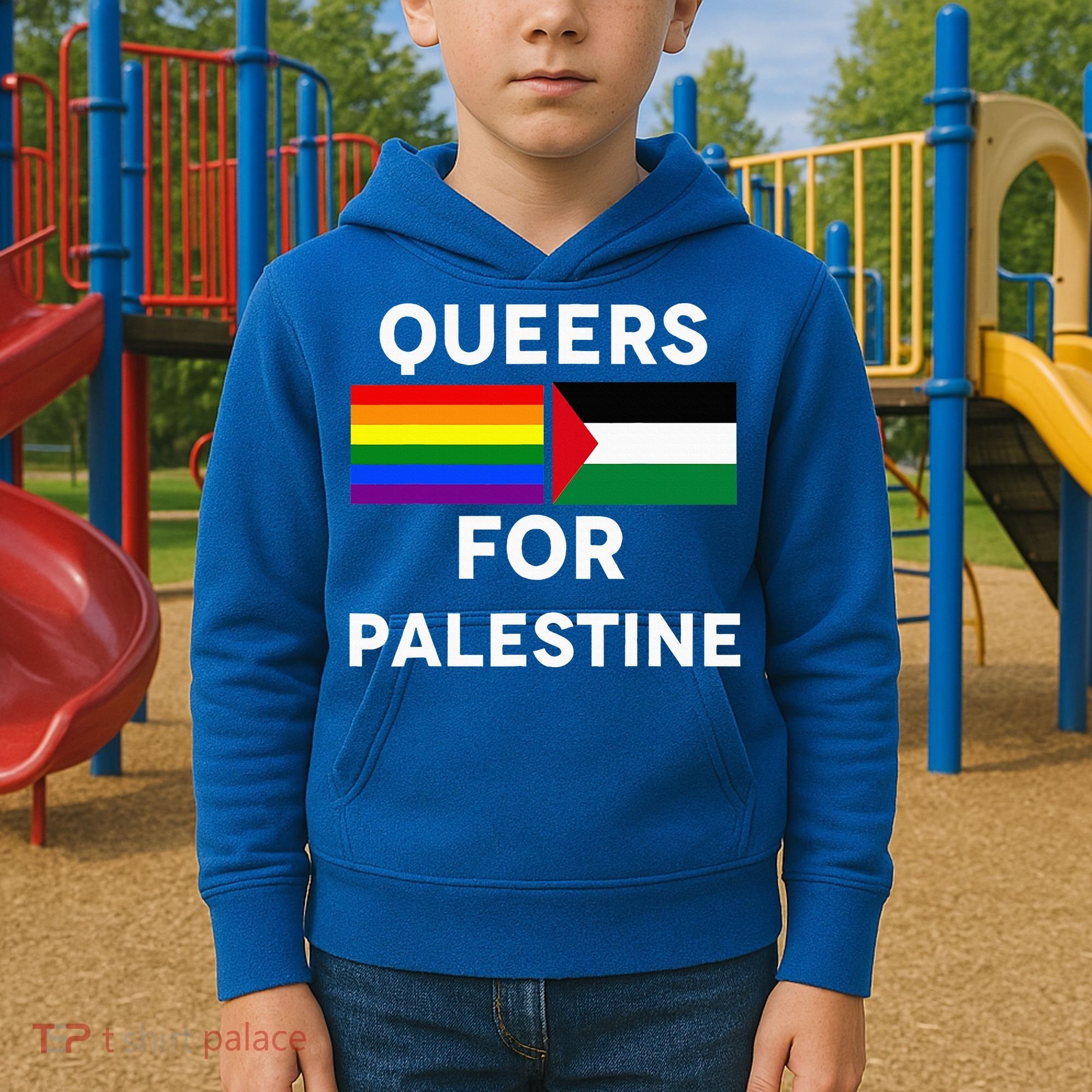 Queers For Palestine Kids Hoodie