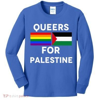Queers For Palestine Kids Long Sleeve Shirt