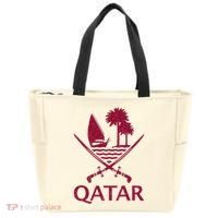 Qatar Flag Qatari Emblem Arms Tote Bag thumb 0