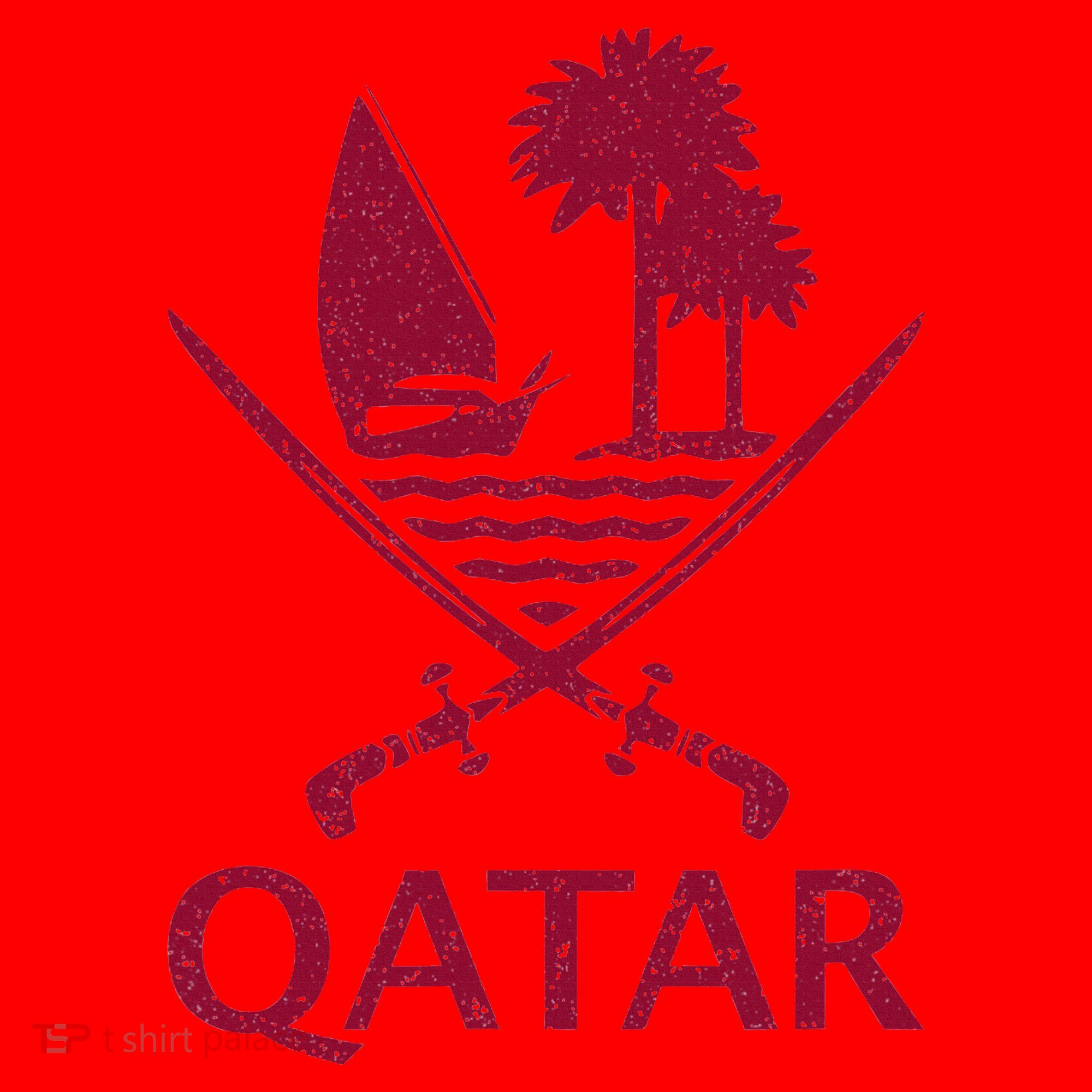 Qatar Flag Qatari Emblem Arms Santa Hat