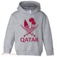 Qatar Flag Qatari Emblem Arms Toddler Hoodie thumb 0