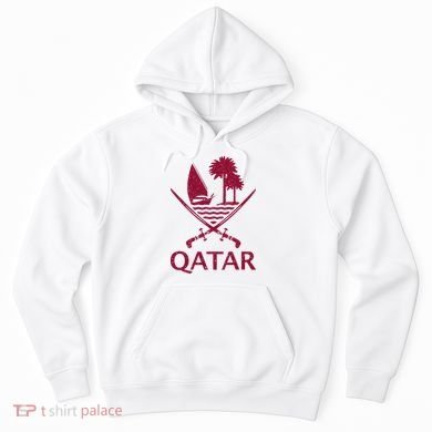 Qatar Flag Qatari Emblem Arms Hoodie