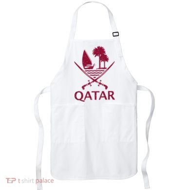 Qatar Flag Qatari Emblem Arms Apron
