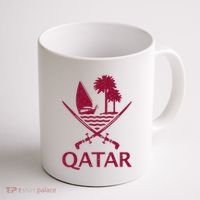 Qatar Flag Qatari Emblem Arms Coffee Mug thumb 1