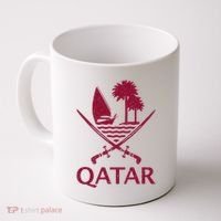 Qatar Flag Qatari Emblem Arms Coffee Mug thumb 0
