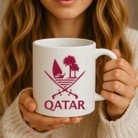 Qatar Flag Qatari Emblem Arms Coffee Mug thumb 3