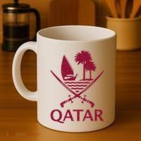 Qatar Flag Qatari Emblem Arms Coffee Mug thumb 4