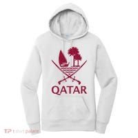 Qatar Flag Qatari Emblem Arms Women's Hoodie thumb 0