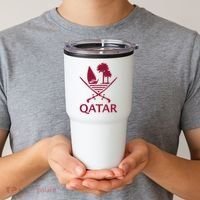 Qatar Flag Qatari Emblem Arms Tumbler thumb 2