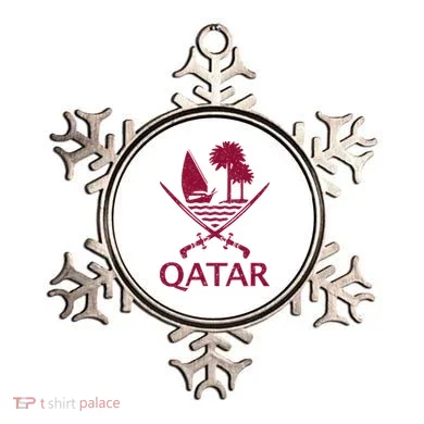 Qatar Flag Qatari Emblem Arms Ornament
