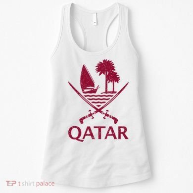 Qatar Flag Qatari Emblem Arms Women's Tank Top