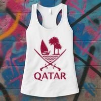 Qatar Flag Qatari Emblem Arms Women's Tank Top thumb 3