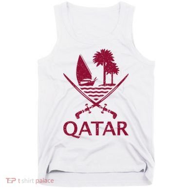 Qatar Flag Qatari Emblem Arms Tank Top