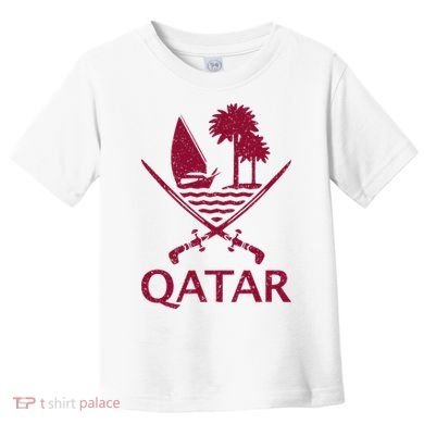 Qatar Flag Qatari Emblem Arms Toddler T-Shirt