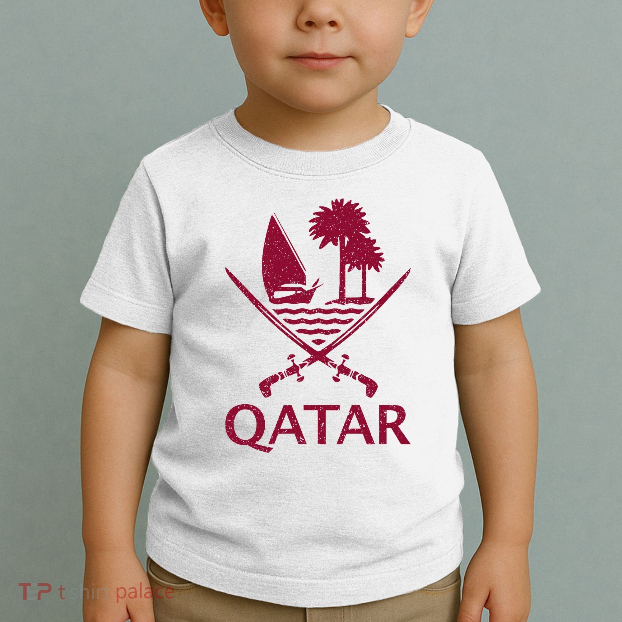 Qatar Flag Qatari Emblem Arms Toddler T-Shirt