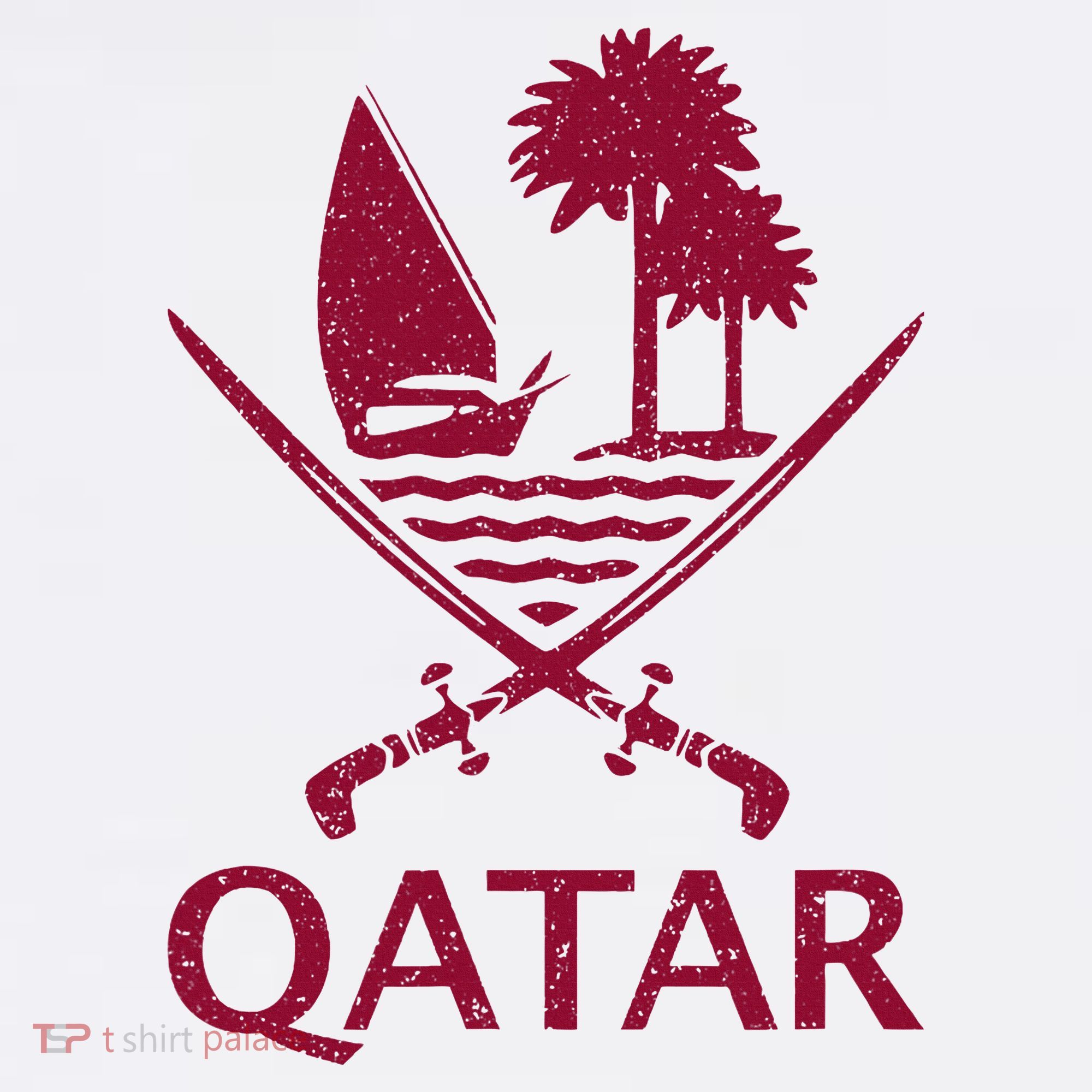Qatar Flag Qatari Emblem Arms Women's T-Shirt