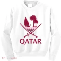 Qatar Flag Qatari Emblem Arms Kids Sweatshirt thumb 0