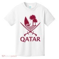 Qatar Flag Qatari Emblem Arms Kids T-Shirt thumb 0