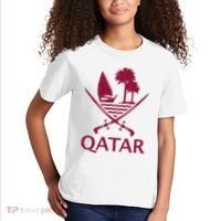 Qatar Flag Qatari Emblem Arms Kids T-Shirt thumb 2