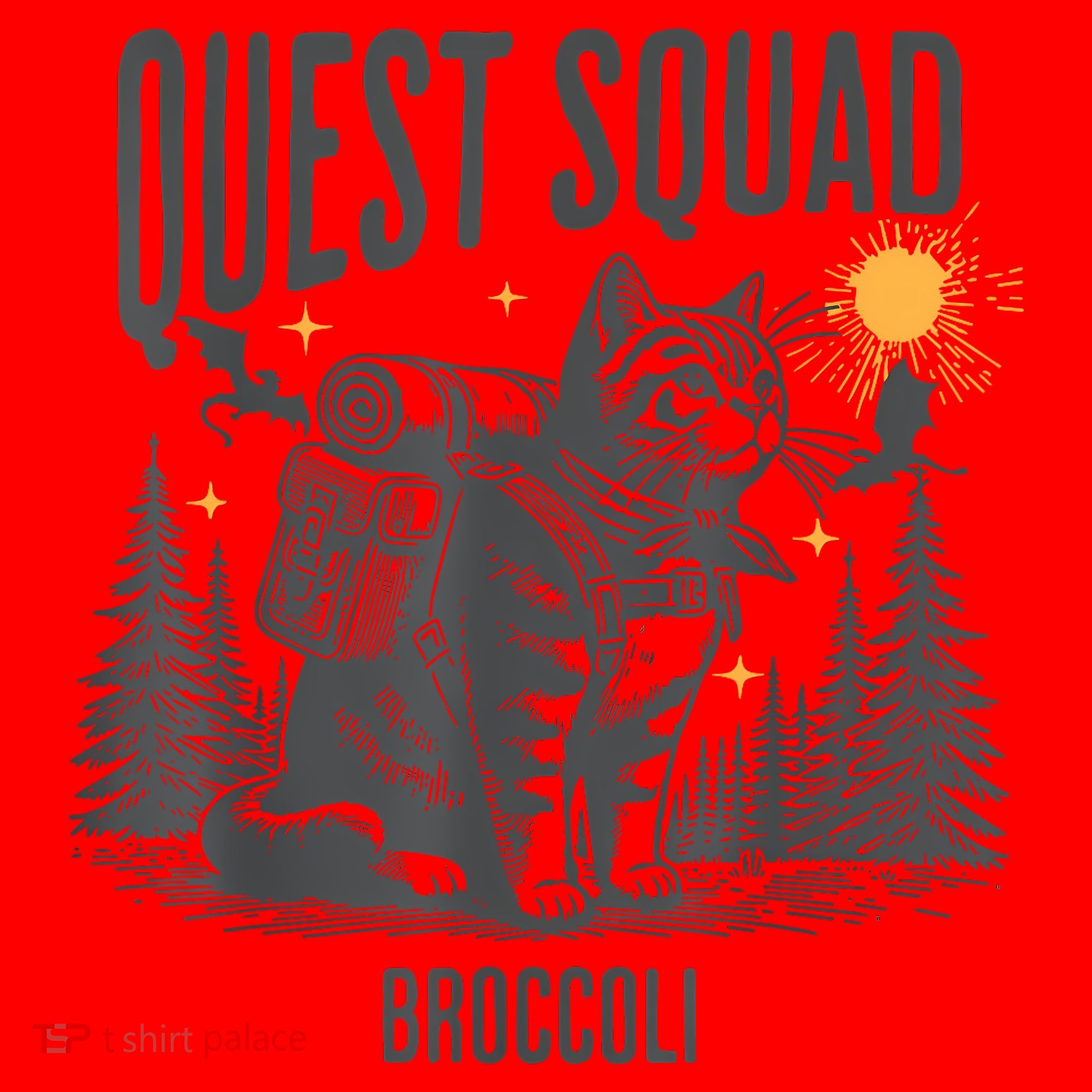 Quest Fantasy Squad Broccoli Funny Cat Santa Hat