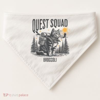 Quest Fantasy Squad Broccoli Funny Cat USA-Made Doggie Bandana