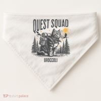 Quest Fantasy Squad Broccoli Funny Cat USA-Made Doggie Bandana thumb 0