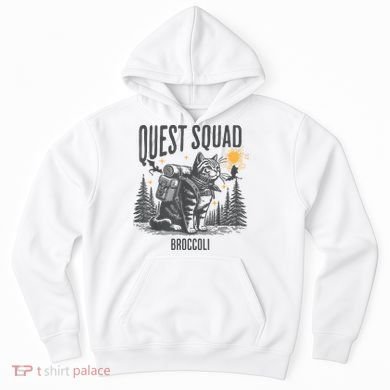 Quest Fantasy Squad Broccoli Funny Cat Hoodie