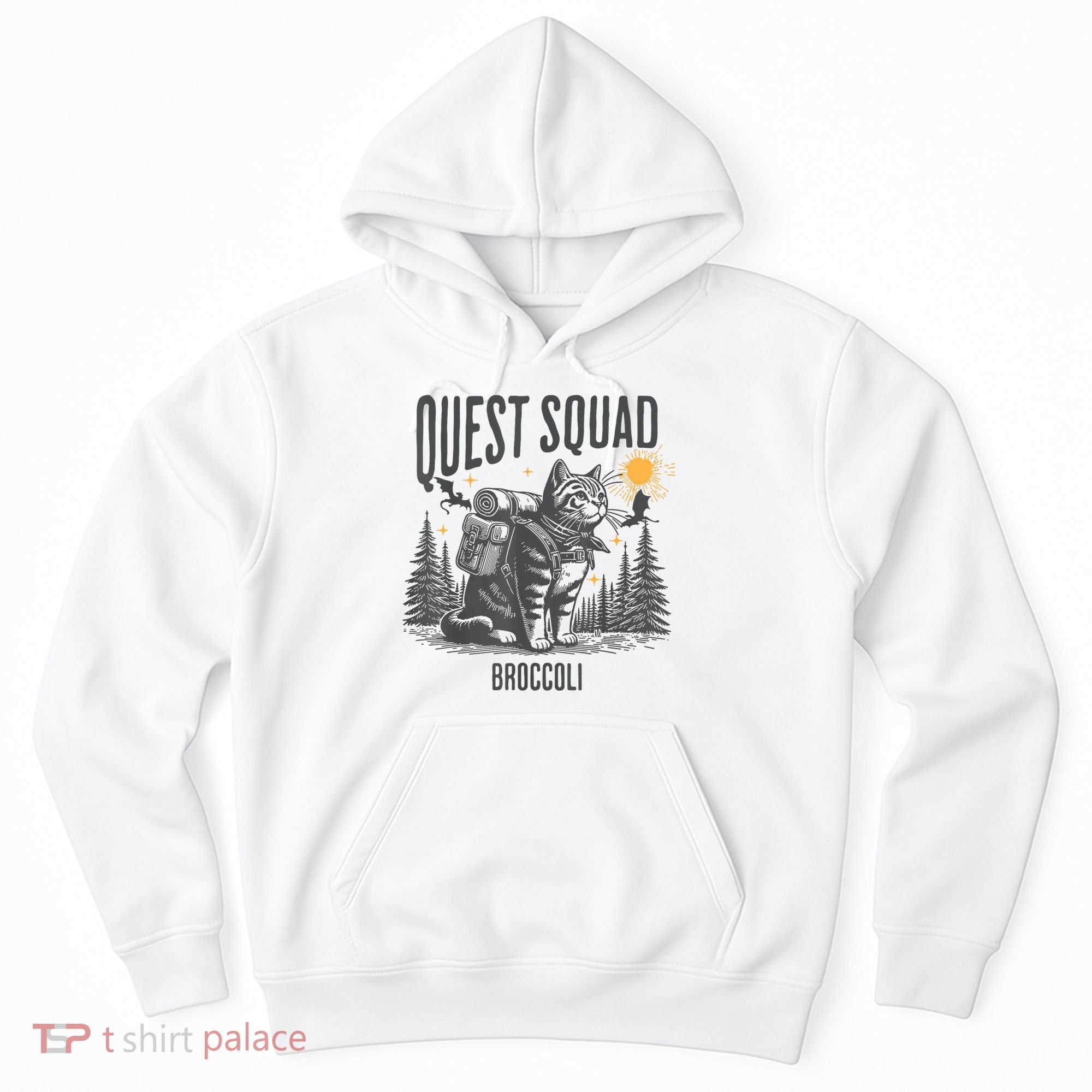 Quest Fantasy Squad Broccoli Funny Cat Hoodie