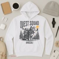 Quest Fantasy Squad Broccoli Funny Cat Hoodie thumb 3