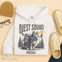 Quest Fantasy Squad Broccoli Funny Cat Hoodie thumb 4