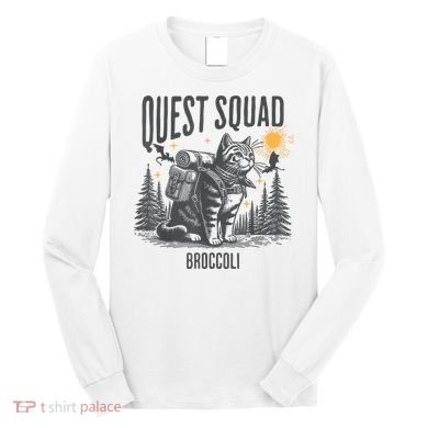 Quest Fantasy Squad Broccoli Funny Cat Long Sleeve Shirt