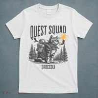 Quest Fantasy Squad Broccoli Funny Cat T-Shirt thumb 5