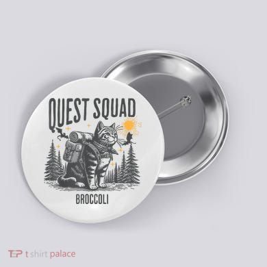 Quest Fantasy Squad Broccoli Funny Cat Button