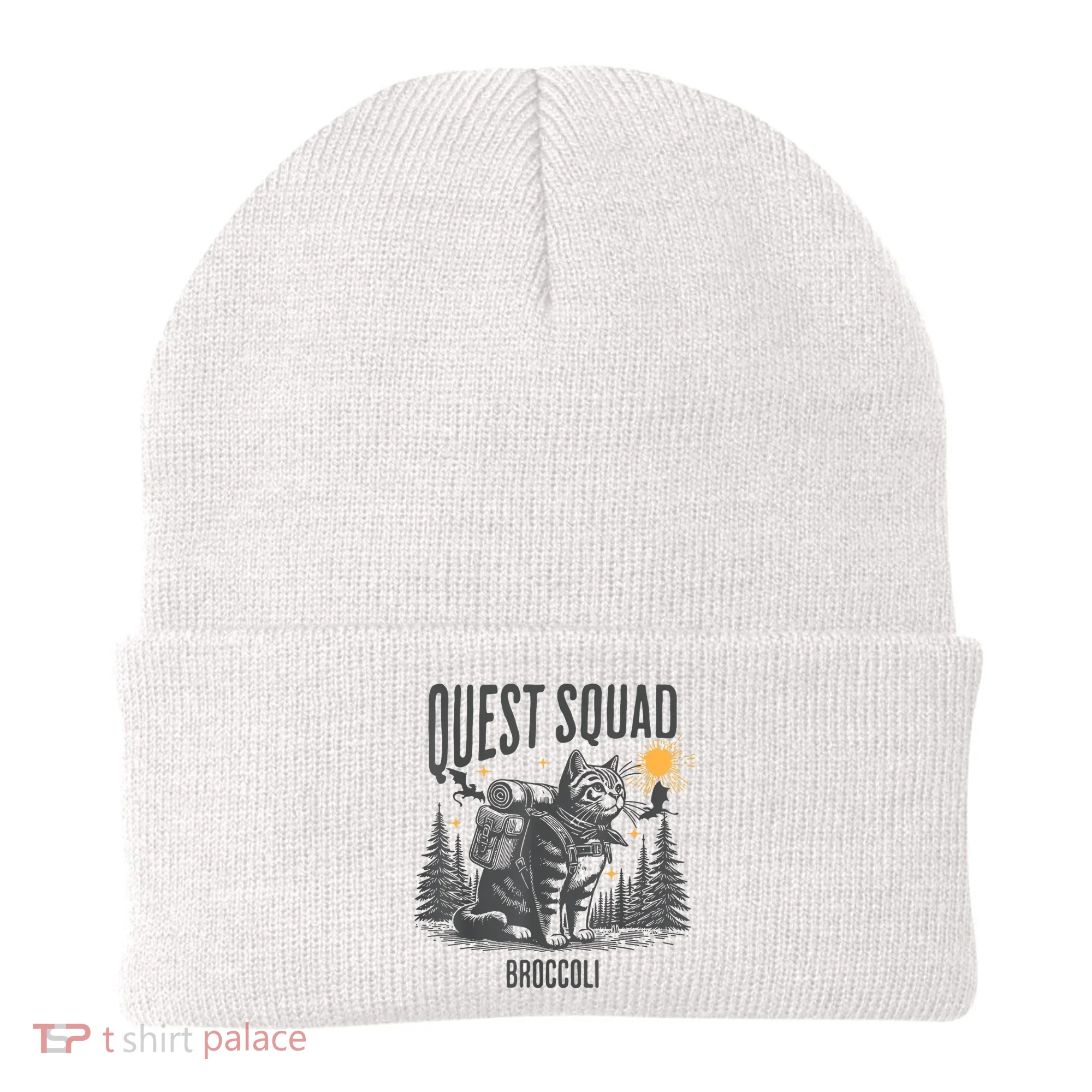 Quest Fantasy Squad Broccoli Funny Cat Beanie