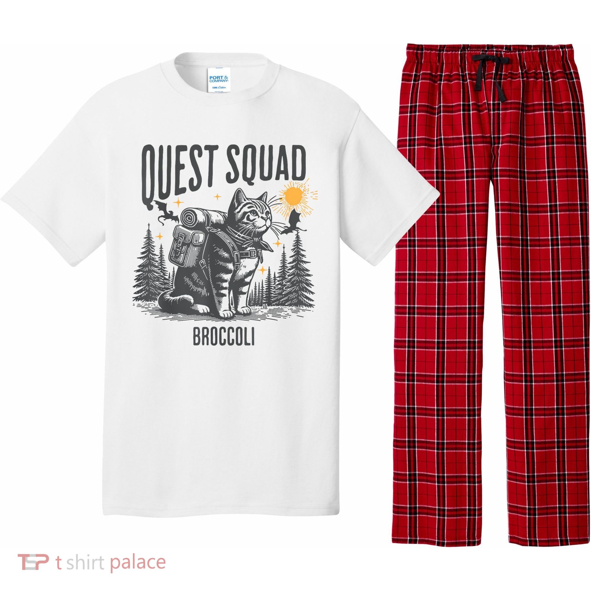 Quest Fantasy Squad Broccoli Funny Cat Pajama Set