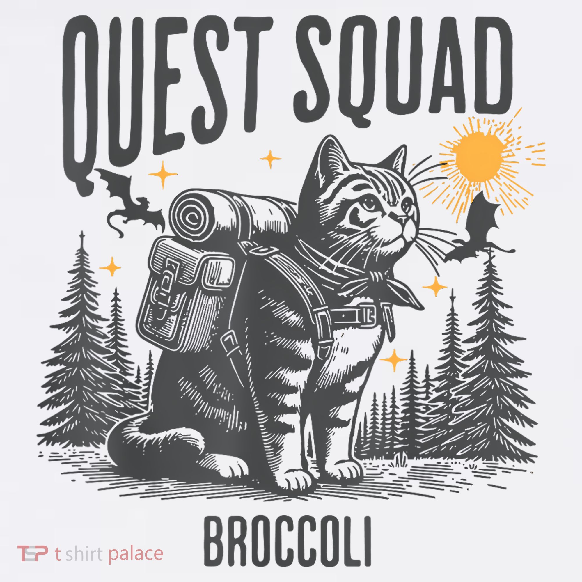Quest Fantasy Squad Broccoli Funny Cat Polo