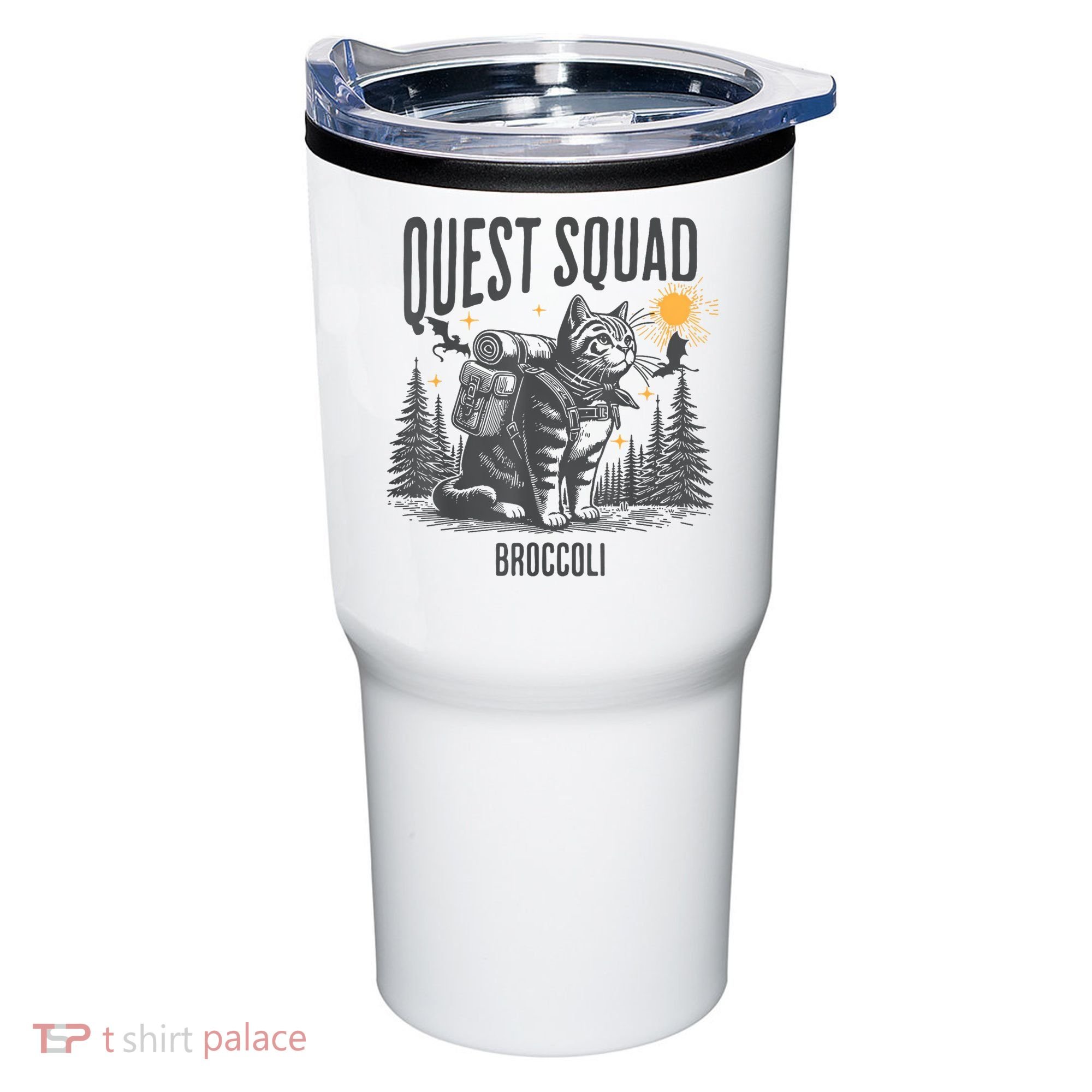 Quest Fantasy Squad Broccoli Funny Cat Tumbler