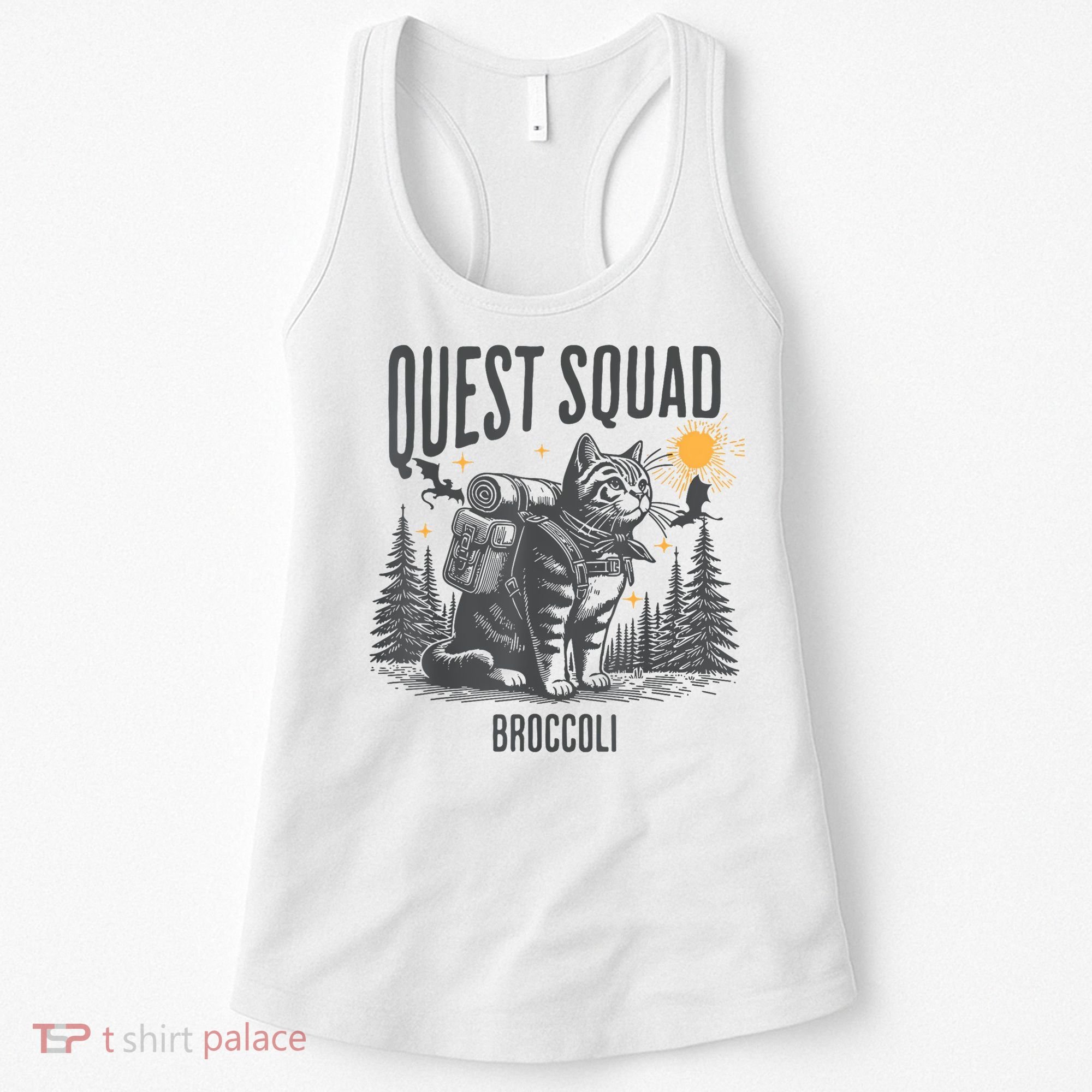 Quest Fantasy Squad Broccoli Funny Cat Women's Tank Top
