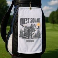 Quest Fantasy Squad Broccoli Funny Cat Golf Towel thumb 2