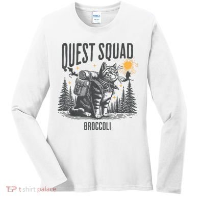 Quest Fantasy Squad Broccoli Funny Cat Women's Long Sleeve Shirt